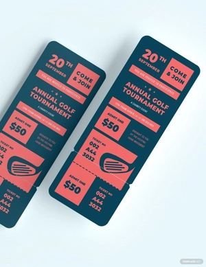 Charity Golf Tournament Ticket Template