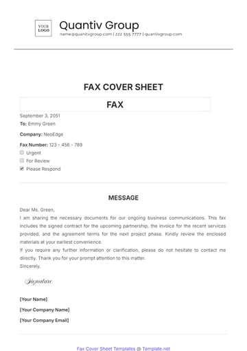 Free Fax Cover Sheet Template to Edit Online
