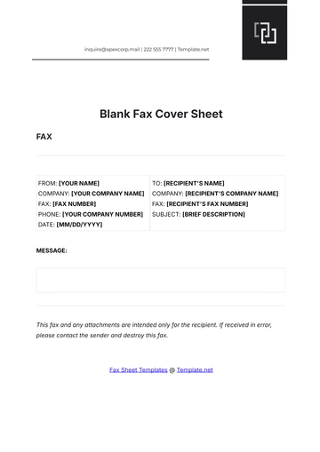 Free Blank Fax Cover Sheet Template to Edit Online