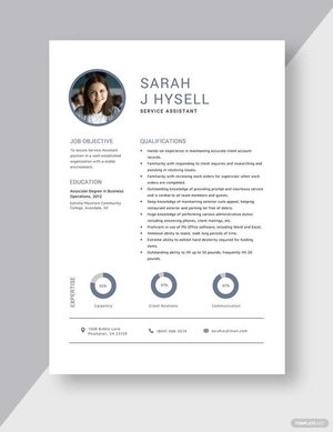 Service Assistant Resume