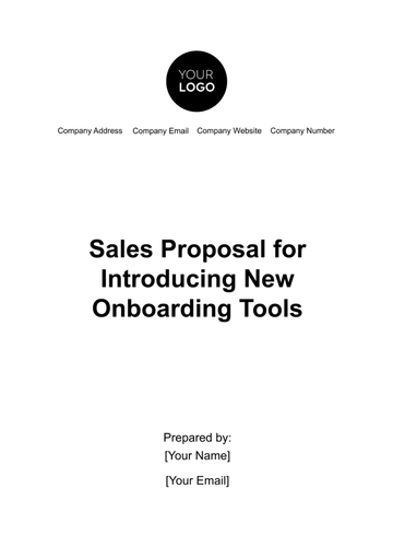 Free Sales Proposal for Introducing New Onboarding Tools Template to Edit Online