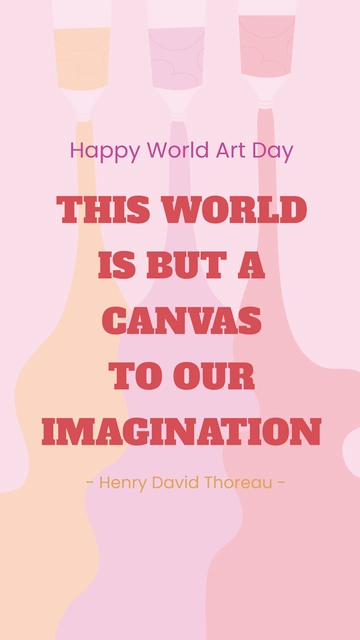 Free World Art Day Quote Template to Edit Online