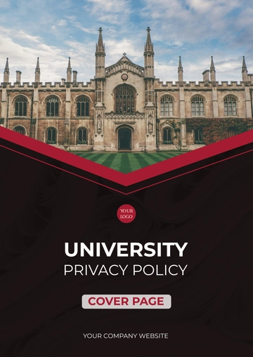Free University Privacy Policy Cover Page Template to Edit Online