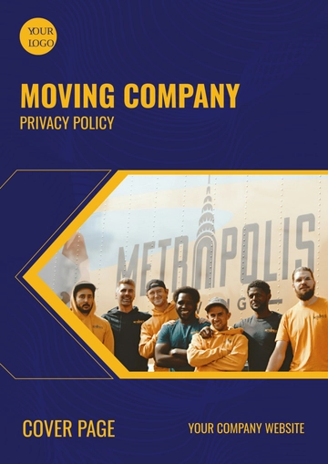 Free Moving Company Privacy Policy Cover Page Template to Edit Online