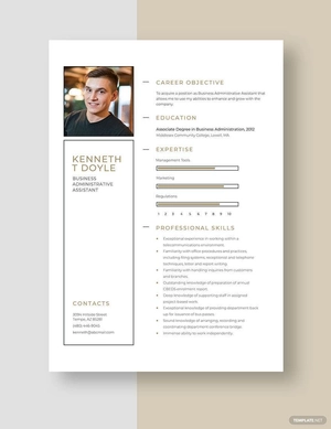 Business Administrative Assistant Resume