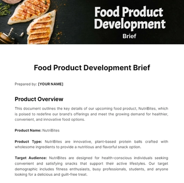 Free Food Product Development Brief Template to Edit Online