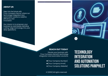 Free Technology Integration and Automation Solutions Pamphlet Template to Edit Online