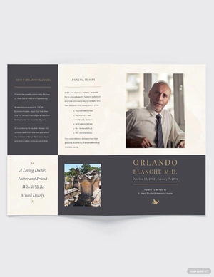 Order of service Funeral Mass Bi-Fold Brochure Template