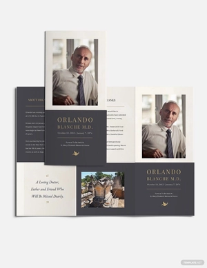 Order of service Funeral Mass Tri-Fold Brochure Template
