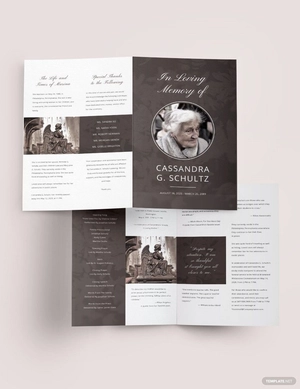 Printable Cremation Funeral Bi-Fold Brochure Template