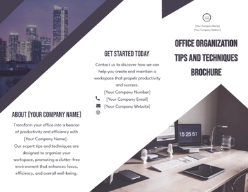 Free Office Organization Tips and Techniques Brochure Template to Edit Online