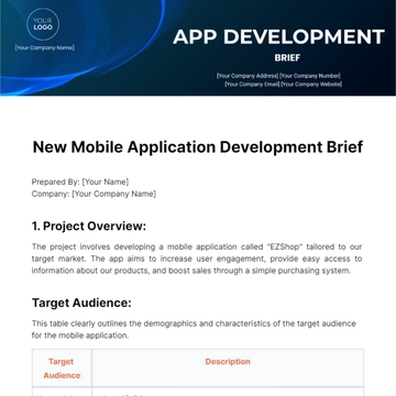 Free App Development Brief Template to Edit Online
