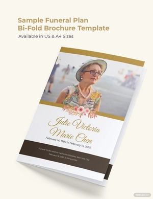 Sample Funeral Plan Bi-Fold Brochure Template