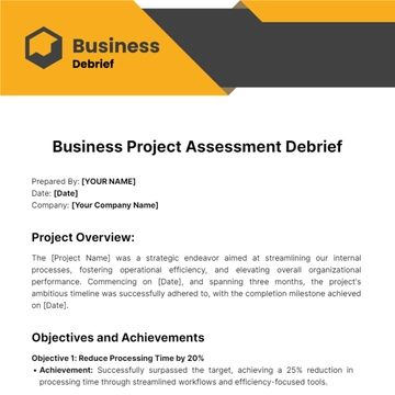 Free Business Debrief Template to Edit Online