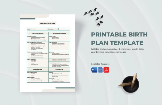 Printable Birth Plan Template