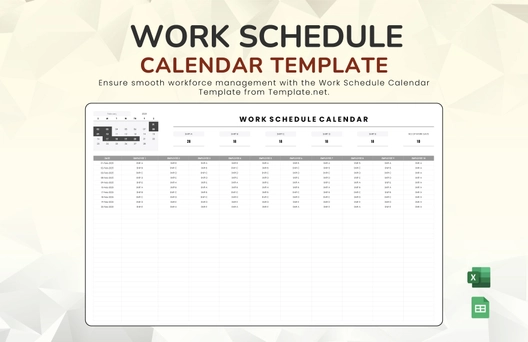 Work Schedule Calendar Template