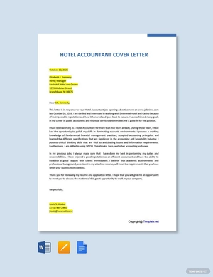 Hotel Accountant Cover Letter Template