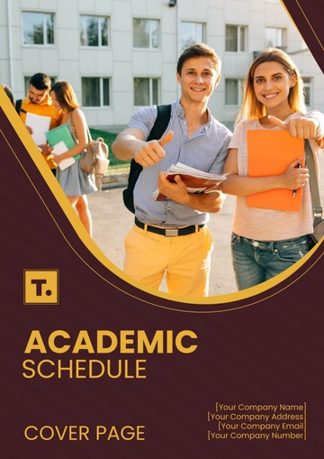 Free Academic Schedule Cover Page Template to Edit Online