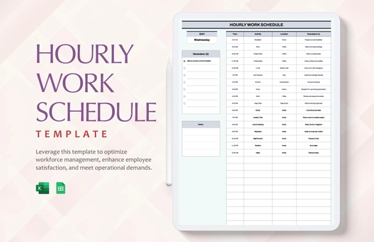 Hourly Work Schedule Template Hourly Work Schedule Template