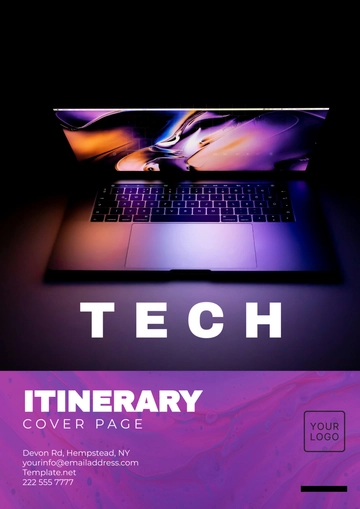 Free Tech Itinerary Cover Page Template to Edit Online