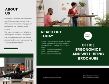 Free Office Ergonomics and Well-being Brochure Template to Edit Online