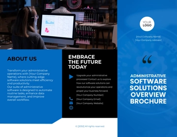 Free Administrative Software Solutions Overview Brochure Template to Edit Online