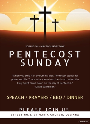 Pentecost Sunday Invitation Template