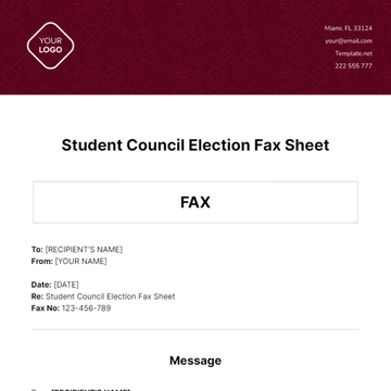 Free Student Council Election Fax Sheet Template to Edit Online