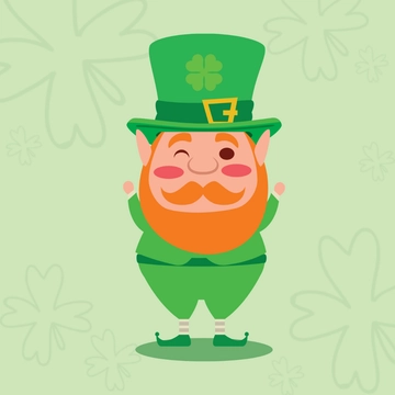 Free Shamrock Leprechaun Craft Template Clipart to Edit Online