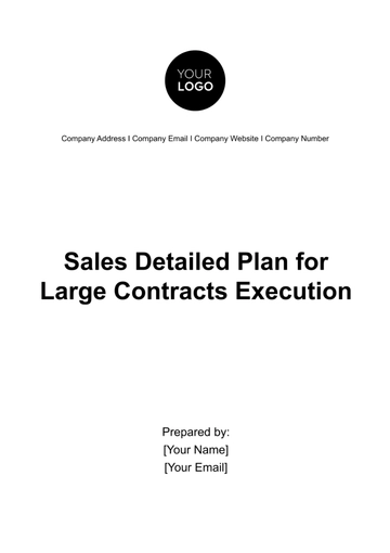 Free Sales Detailed Plan for Large Contracts Execution Template to Edit Online