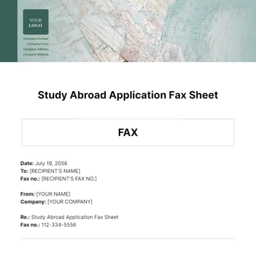 Free Study Abroad Application Fax Sheet Template to Edit Online