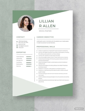 Media Pastor Resume