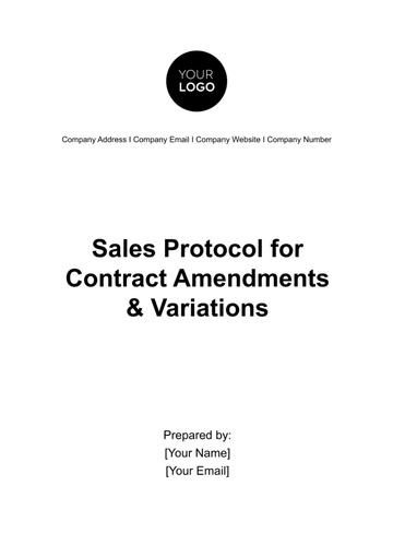 Free Sales Protocol for Contract Amendments & Variations Template to Edit Online