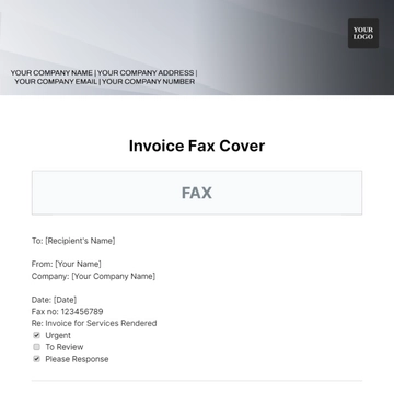 Free Invoice Fax Cover Template to Edit Online