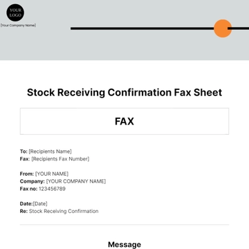 Free Stock Receiving Confirmation Fax Sheet Template to Edit Online