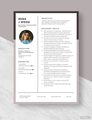 Building Operations Manager Resume
