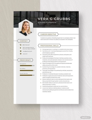 Building Supervisor Resume