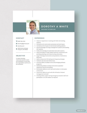Building Technician Resume