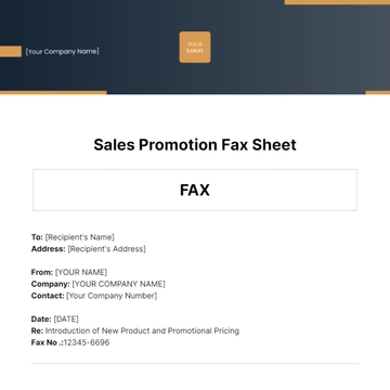 Free Sales Promotion Fax Sheet Template to Edit Online