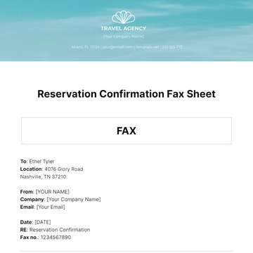 Free Reservation Confirmation Fax Sheet Template to Edit Online