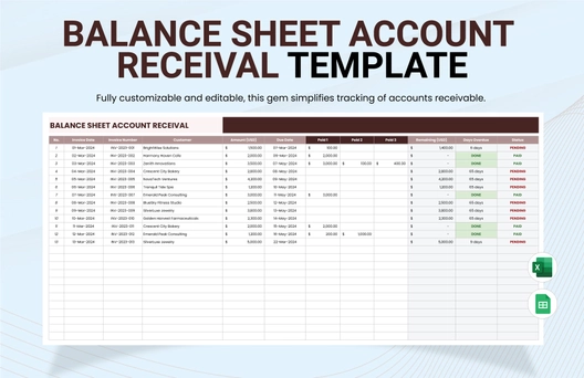 Balance Sheet Account Receival Template