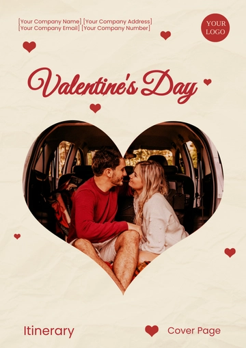 Free Valentine's Day Itinerary Cover Page Template to Edit Online