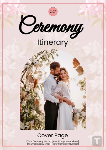 Free Ceremony Itinerary Cover Page Template to Edit Online