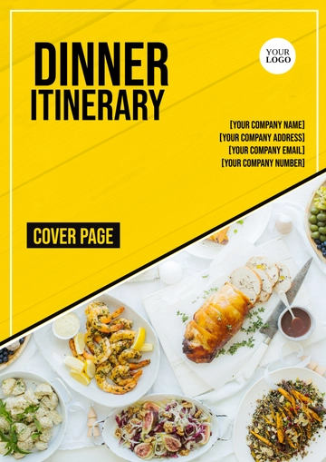 Free Dinner Itinerary Cover Page Template to Edit Online