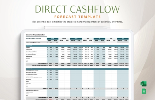 Direct Cashflow Forecast Template