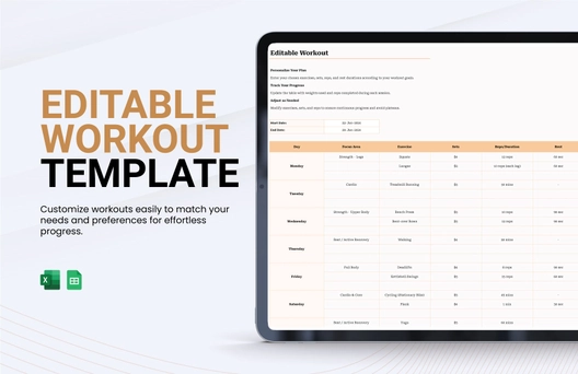 Editable Workout Template