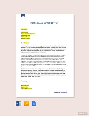 Hotel Sales Cover Letter Template