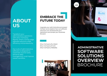 Free Administrative Software Solutions Overview Pamphlet Template to Edit Online