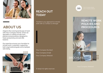 Free Remote Work Policies and Procedures Pamphlet Template to Edit Online