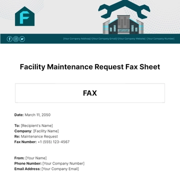 Free Facility Maintenance Request Fax Sheet Template to Edit Online